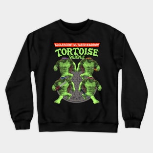 Adolescent Mutated Warrior Tortoise People - Off Brand Knock Off Parody Funny Comic Characters Crewneck Sweatshirt